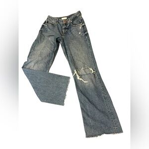 River Island Distressed Blue Jeans Straight Leg